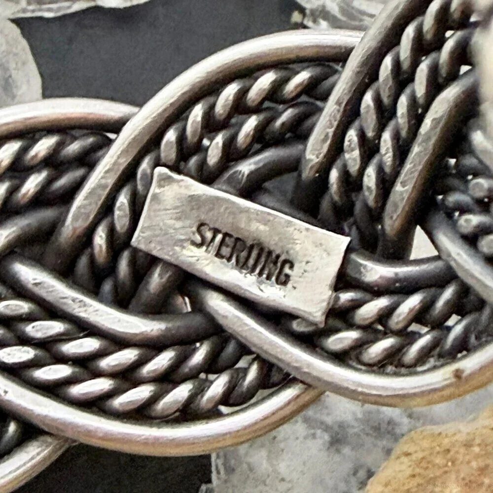 Sterling Silver Woven Rope With Square Turquoise Fashion Bracelet For Women